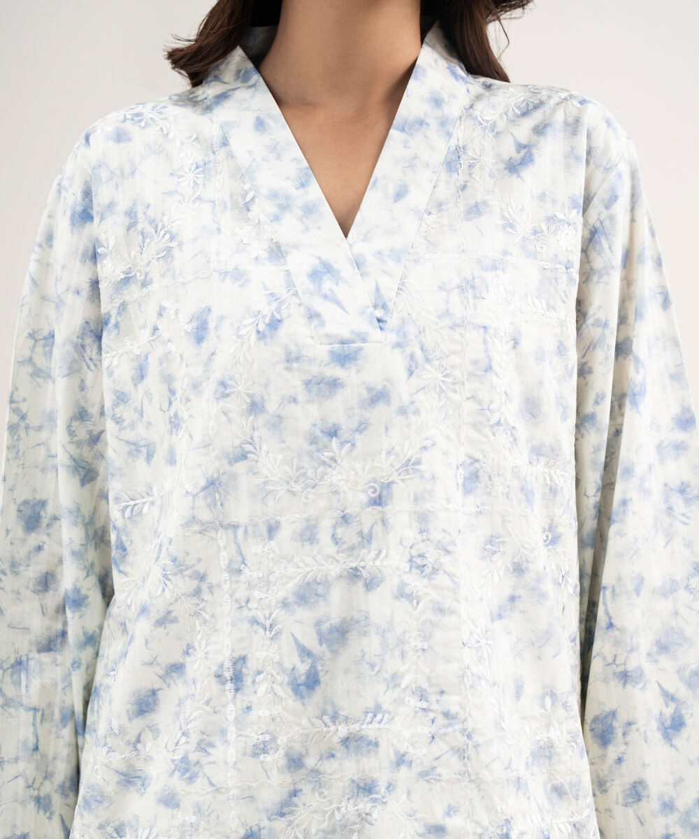 Women's RTW Leno Kara Embroidered Off White Straight Shirt