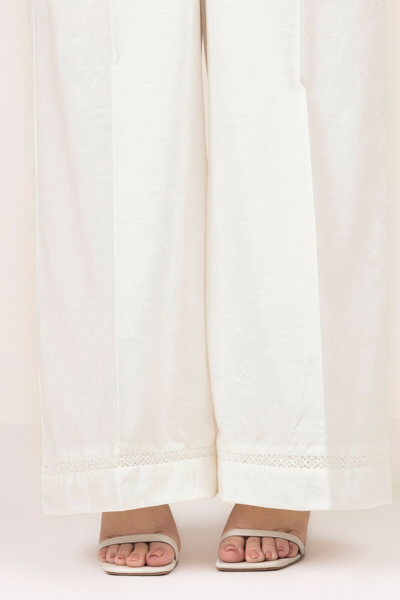 Solid Jacquard Flared Pants