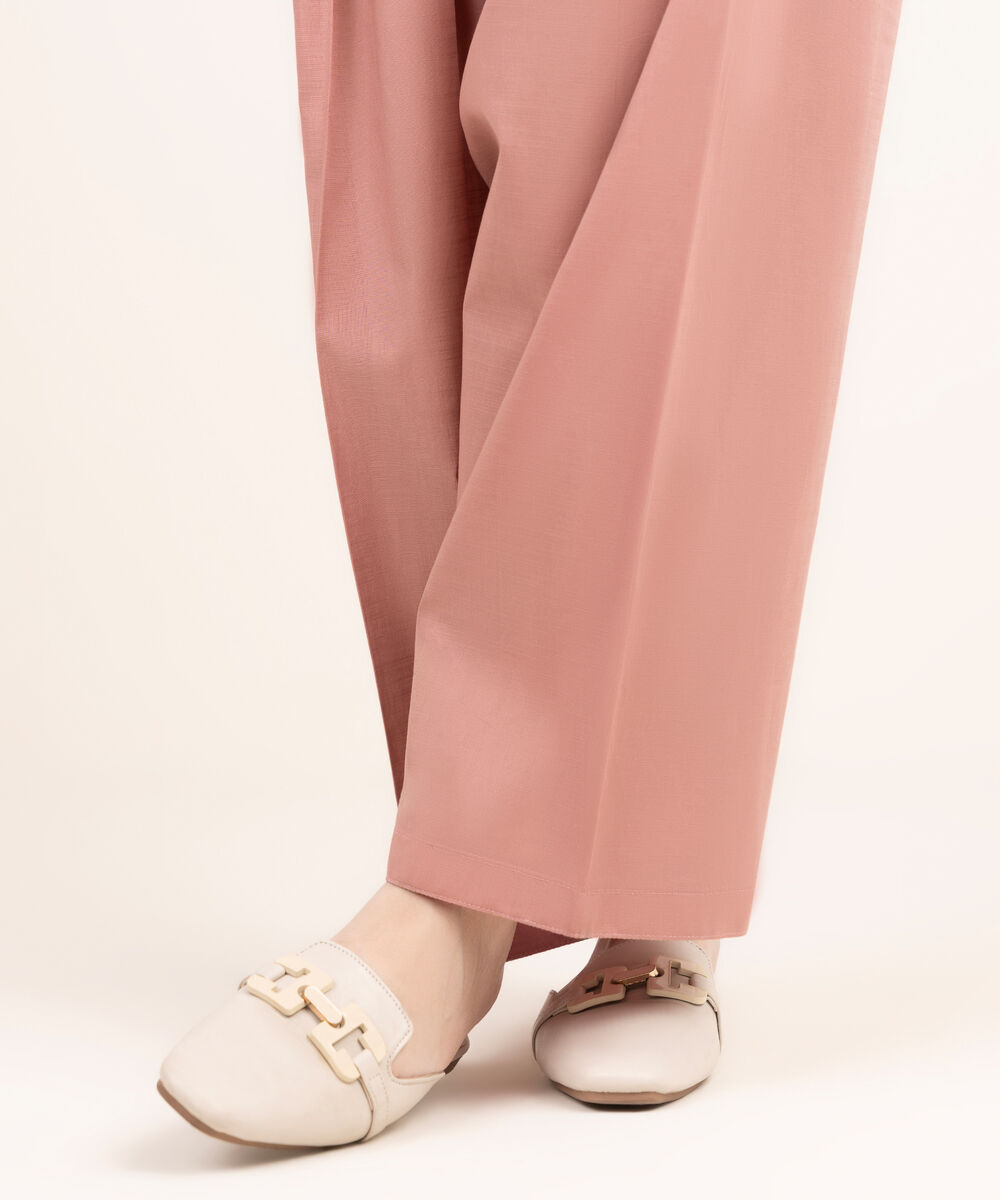 Women's RTW Cross Hatch Solid Pink Shalwar