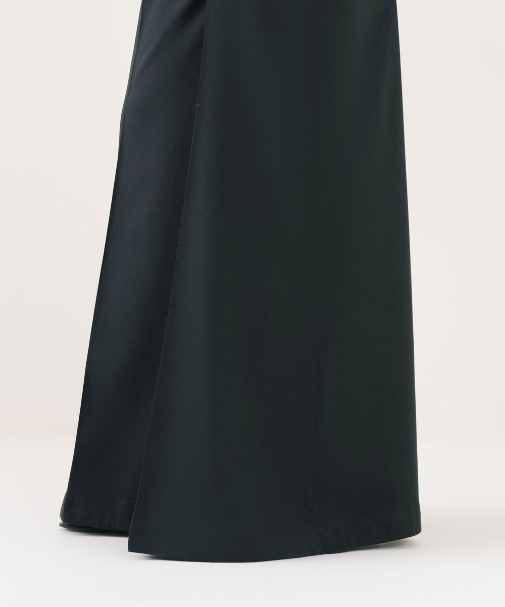 Women's RTW Cotton Viscose Solid Black Flared Pants