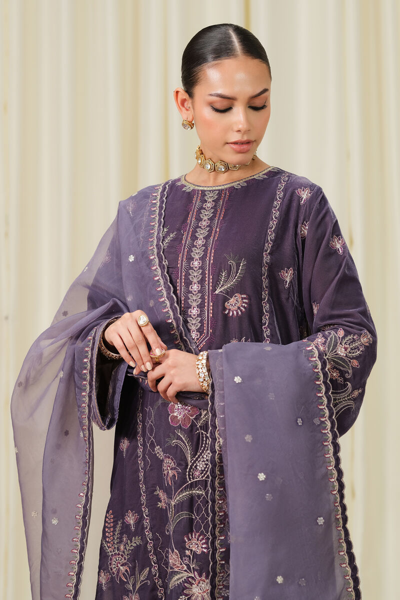 3 Piece - Embroidered Velvet Suit