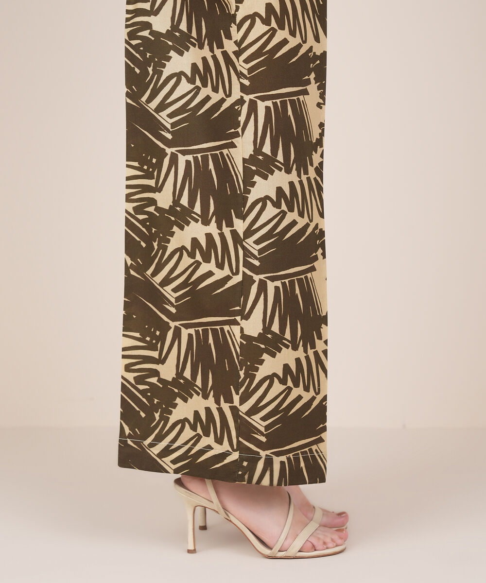 Women's RTW Cambric Brown Printed Culottes