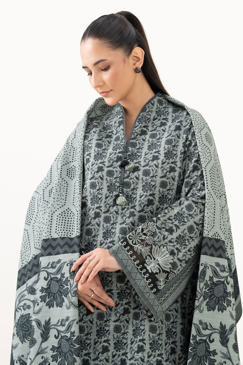 3 Piece - Embroidered Khaddar Suit