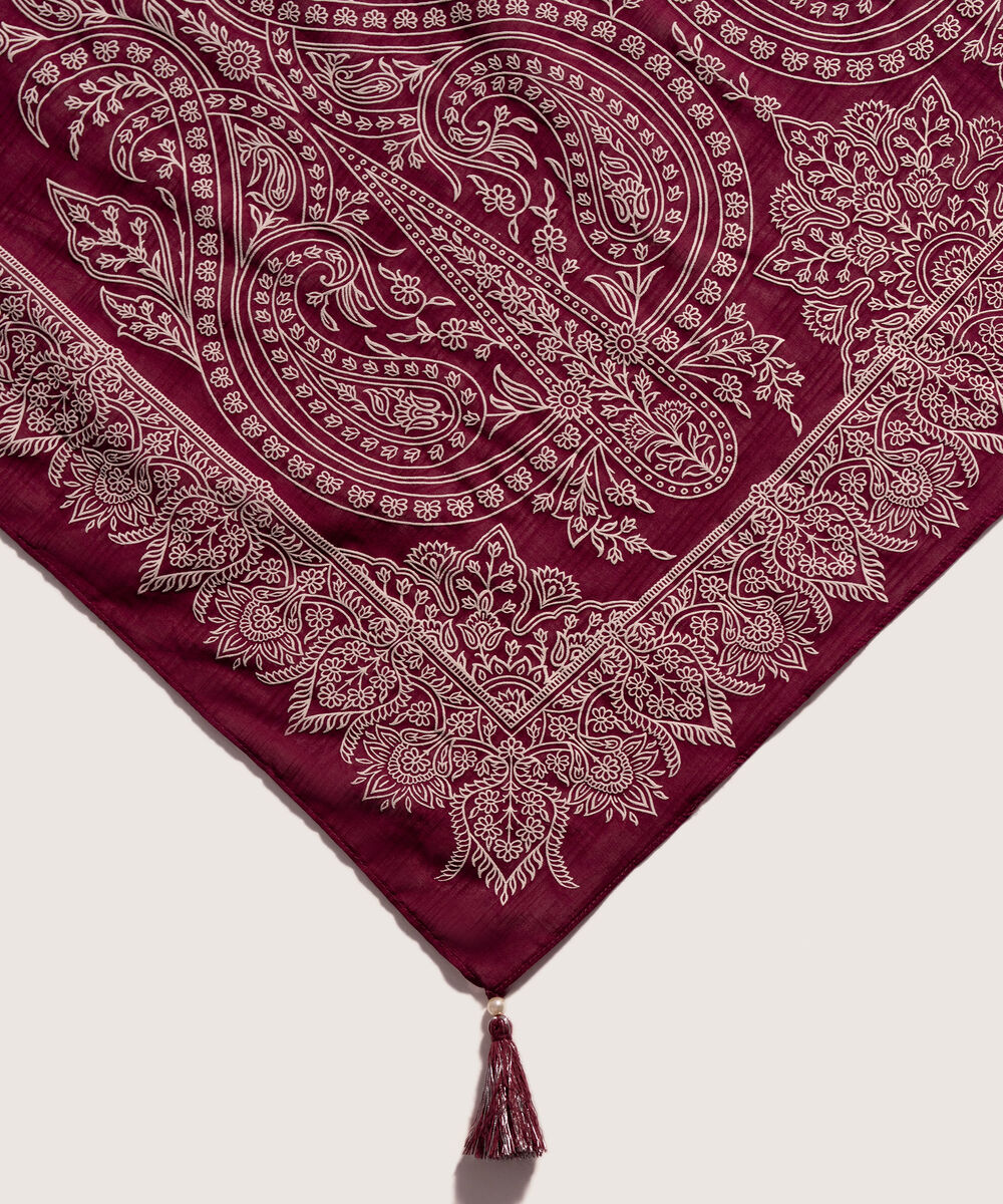 Lawn Printed Purple Dupatta