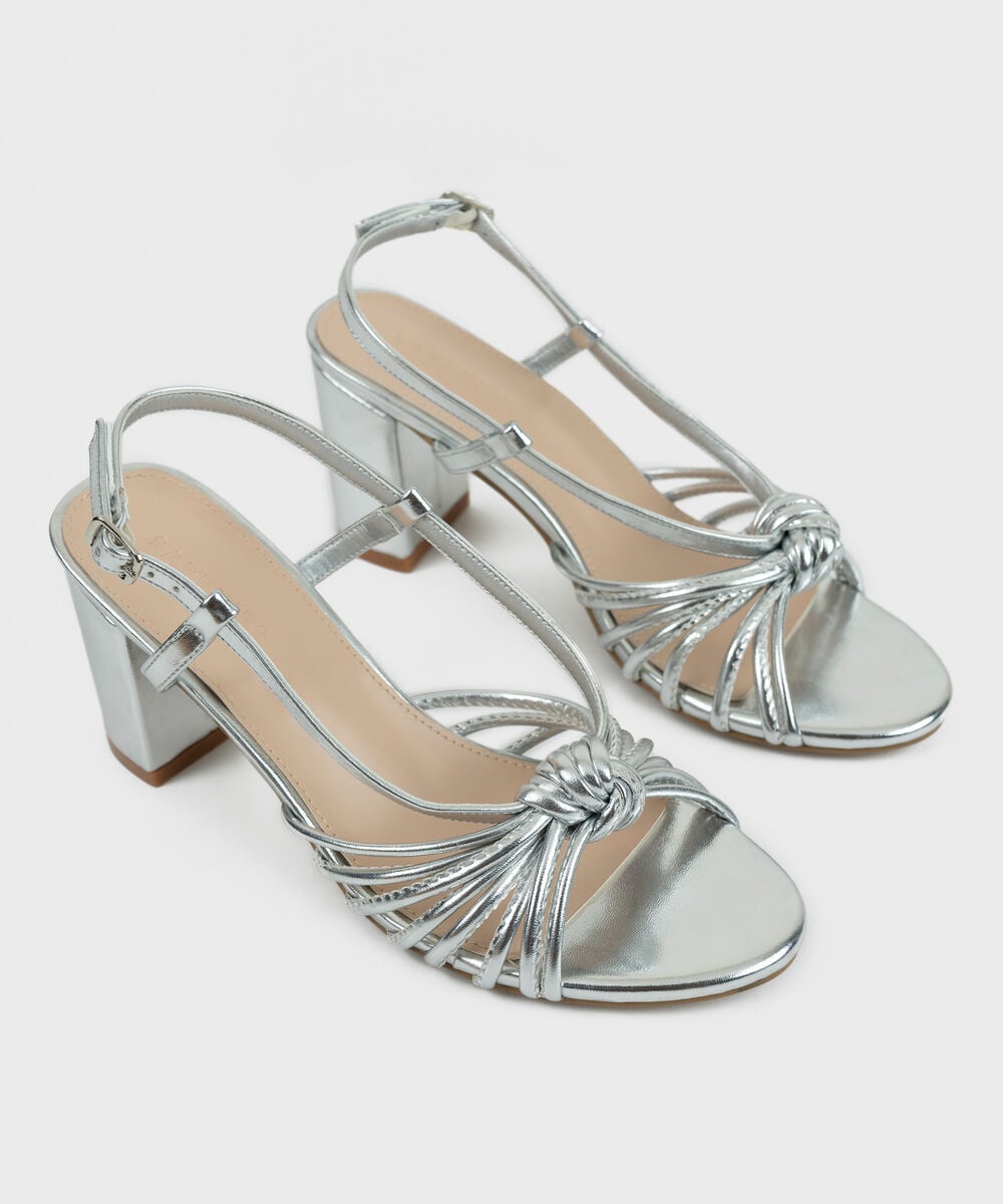Women's Silver Block Heels