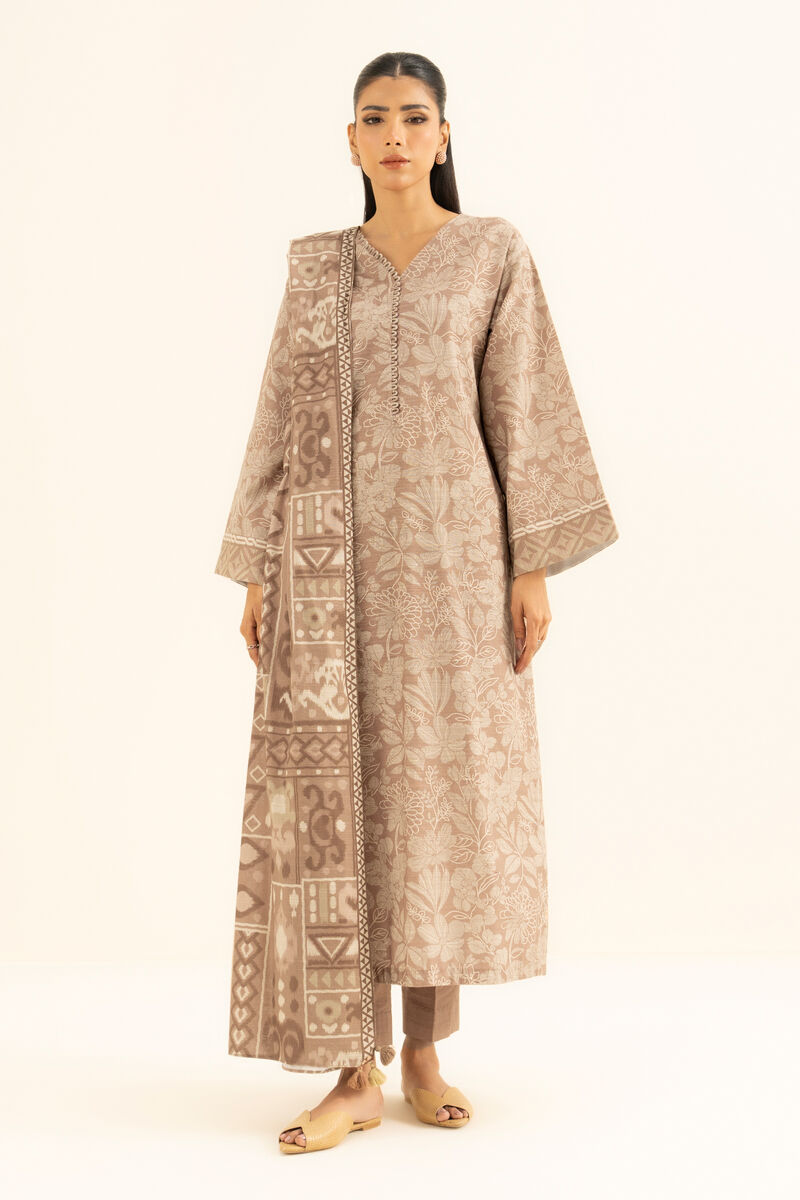 3 Piece - Printed Khaddar Suit