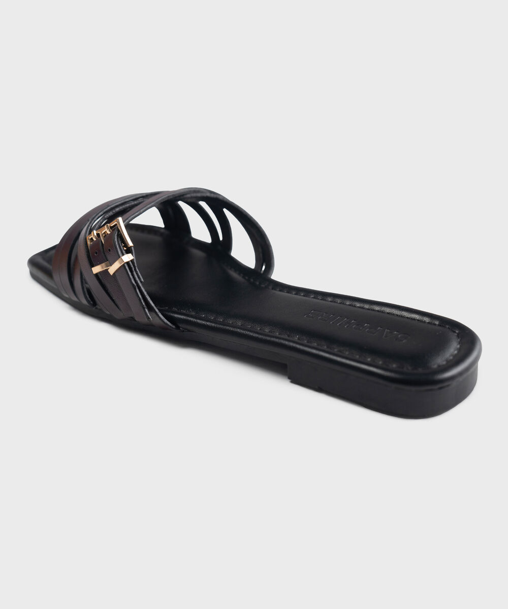 Women's Burgundy Crossover Strap Sandals