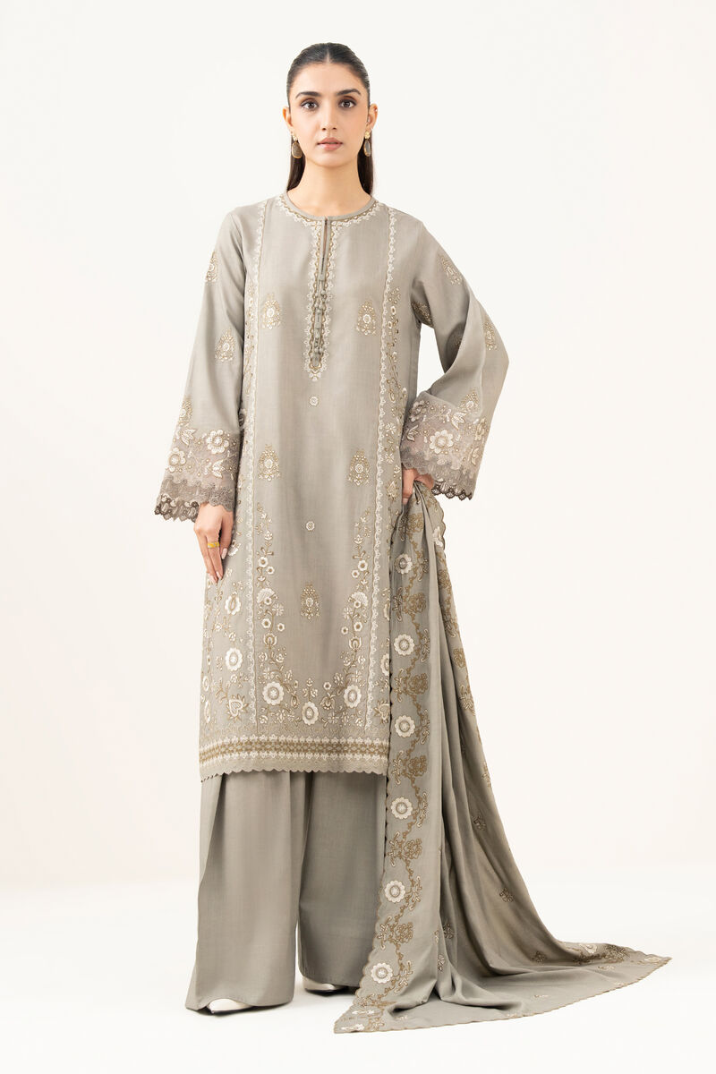 3 Piece - Embroidered Linen Suit