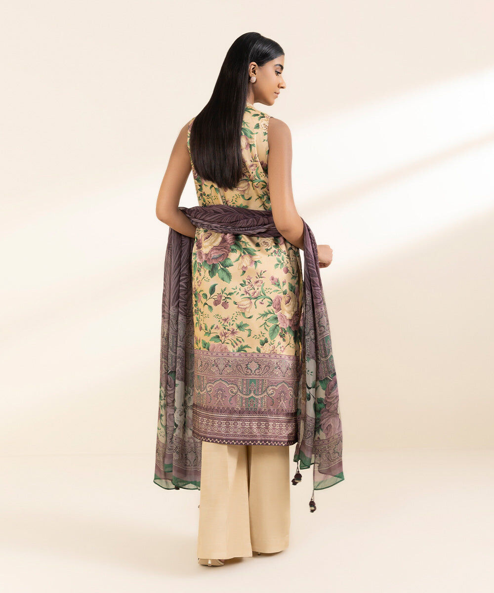 Woman - Multi 3 Piece - Embroidered Satin Suit