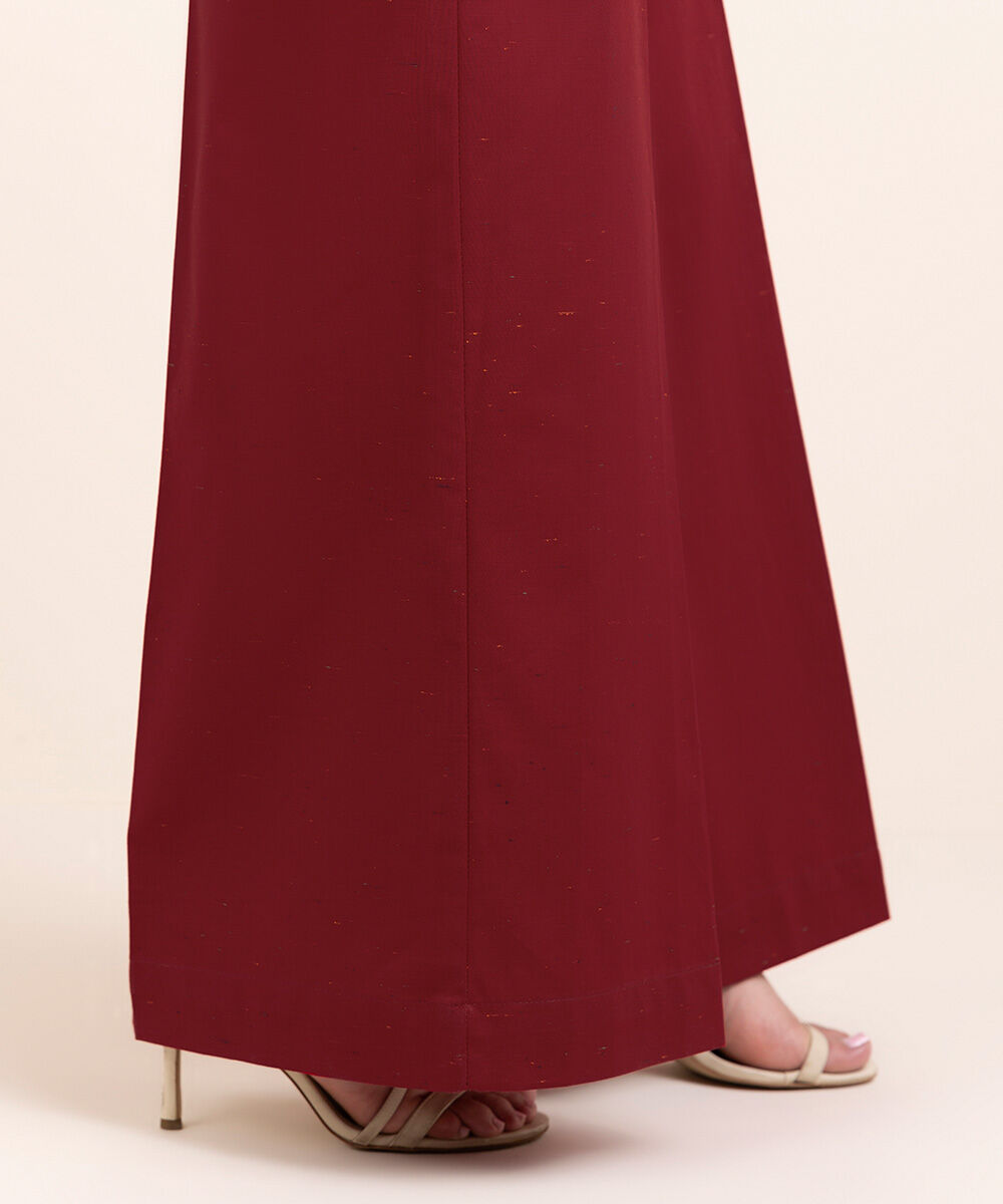 Women's Pret Multineps Orange Solid Flared Pants