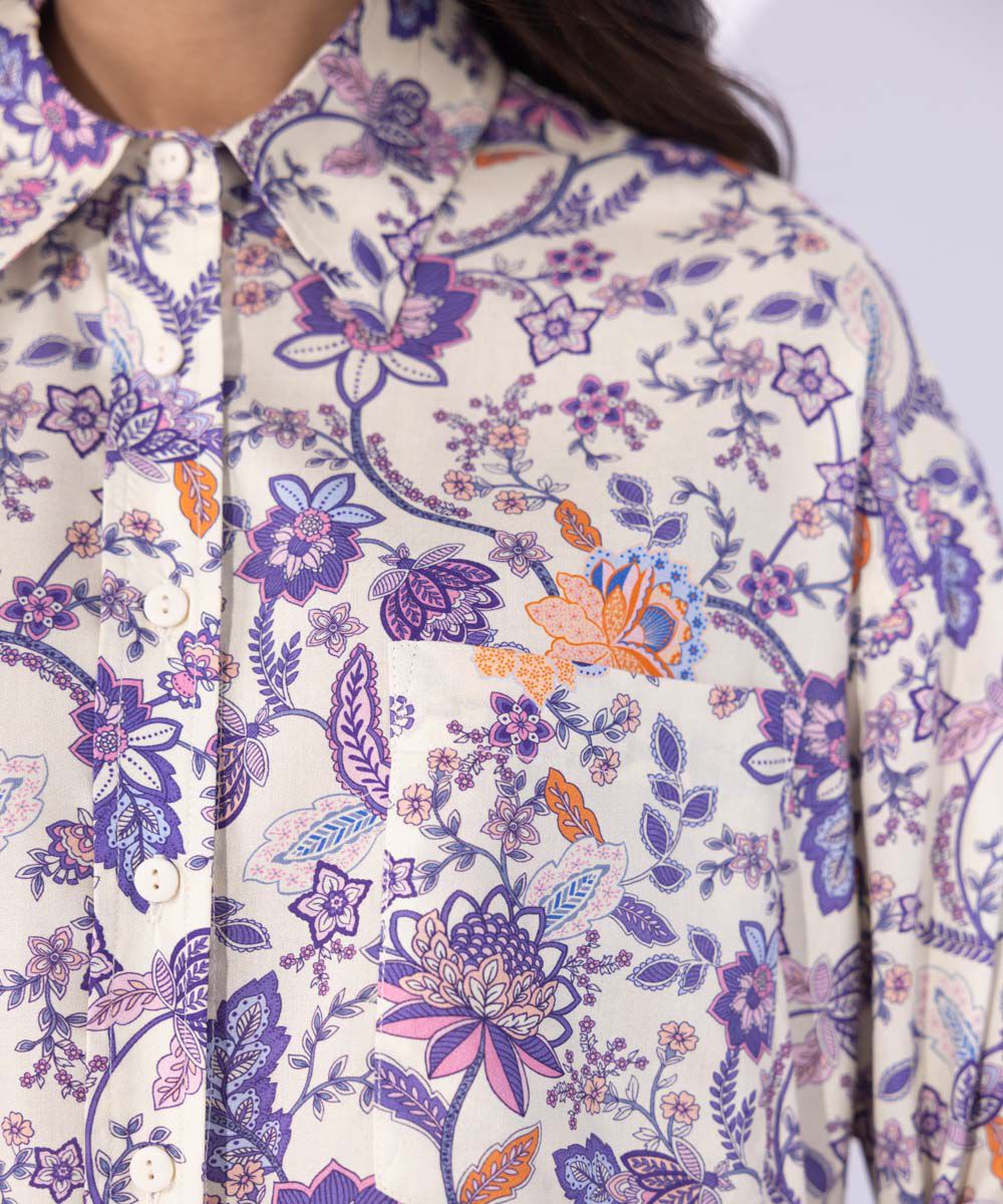 Women's Western Wear Multi Printed Button Through Shirt