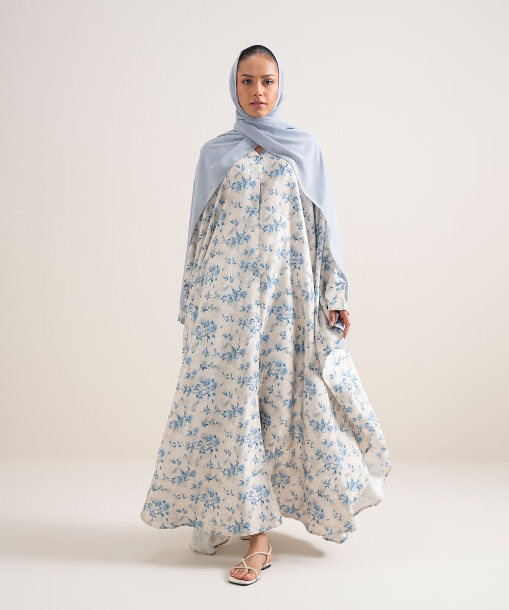 Women's Multi  Printed Kaftan Abbaya Set