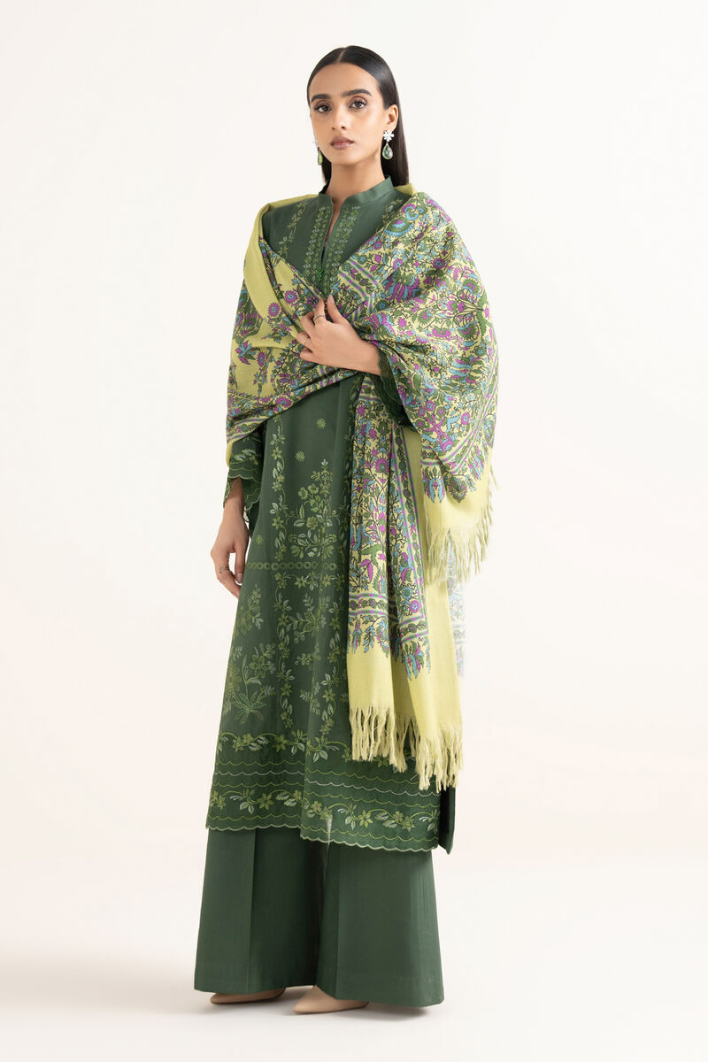 3 Piece - Embroidered Twill Suit