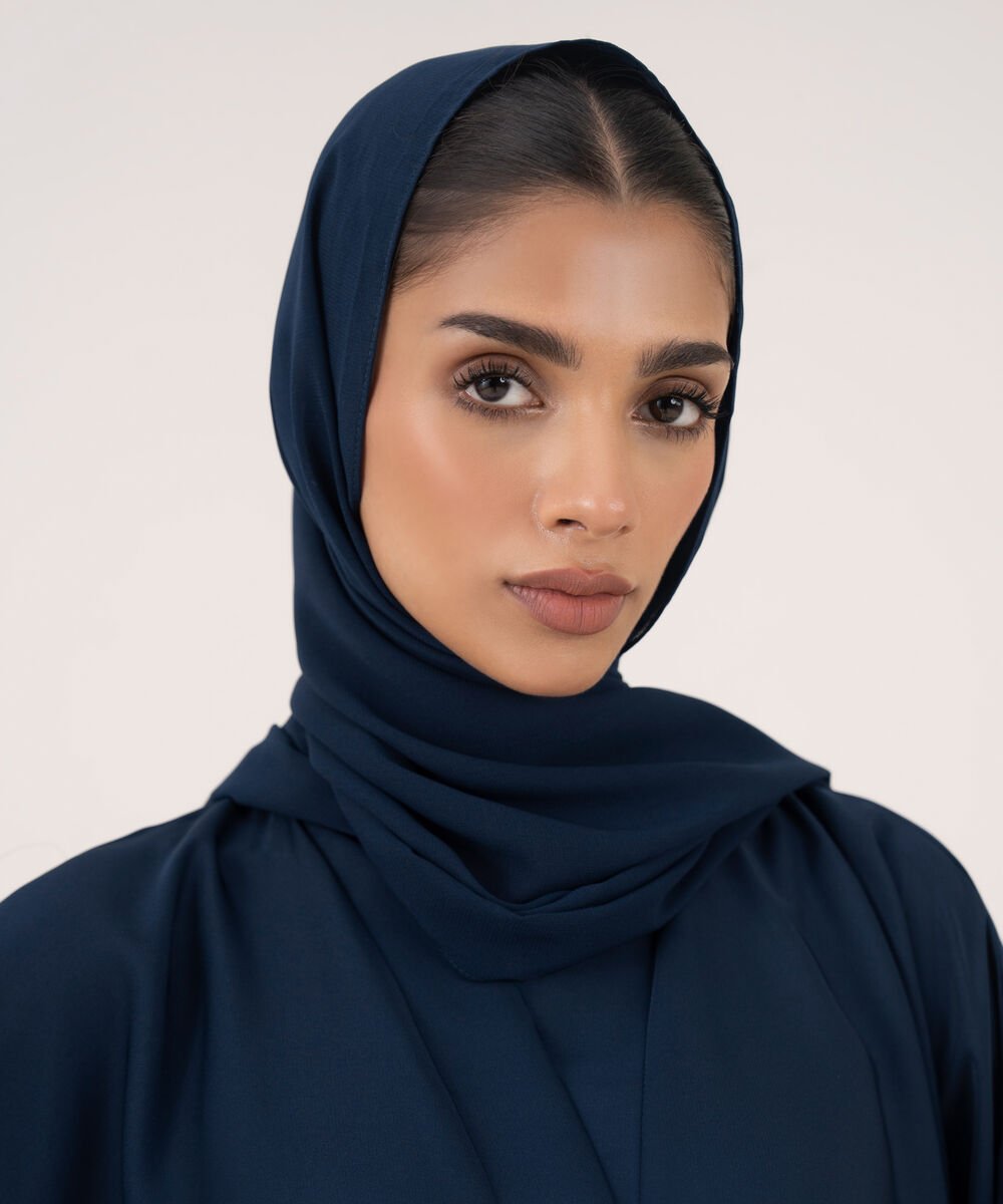 Women's Blue Polyester Hijab