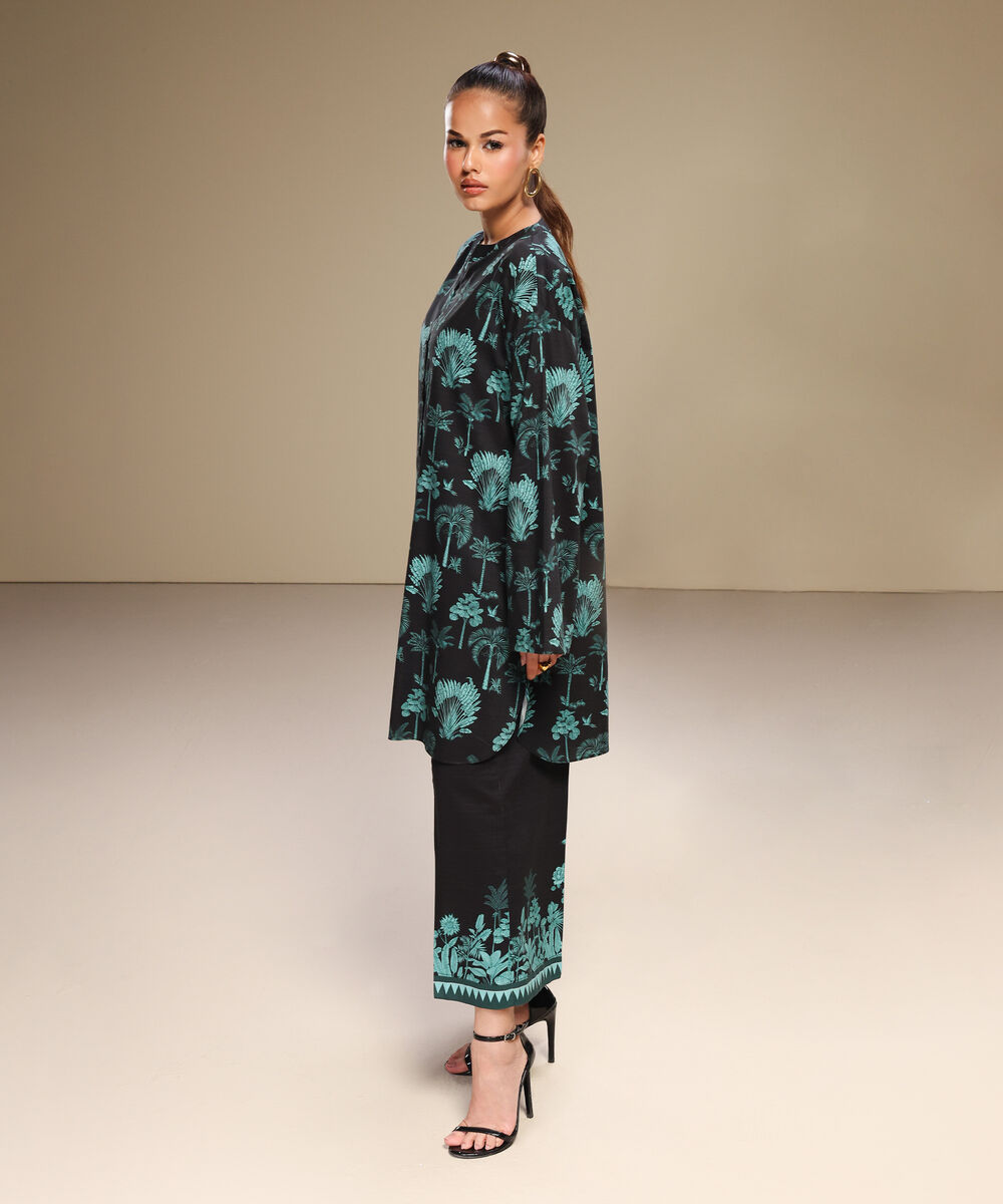 Women's RTW Lawn Printed Multi Drop Shoulder Shirt