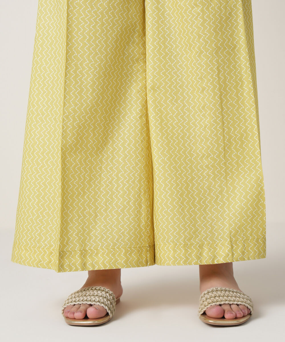 Women's RTW Cambric Yellow Printed Trousers