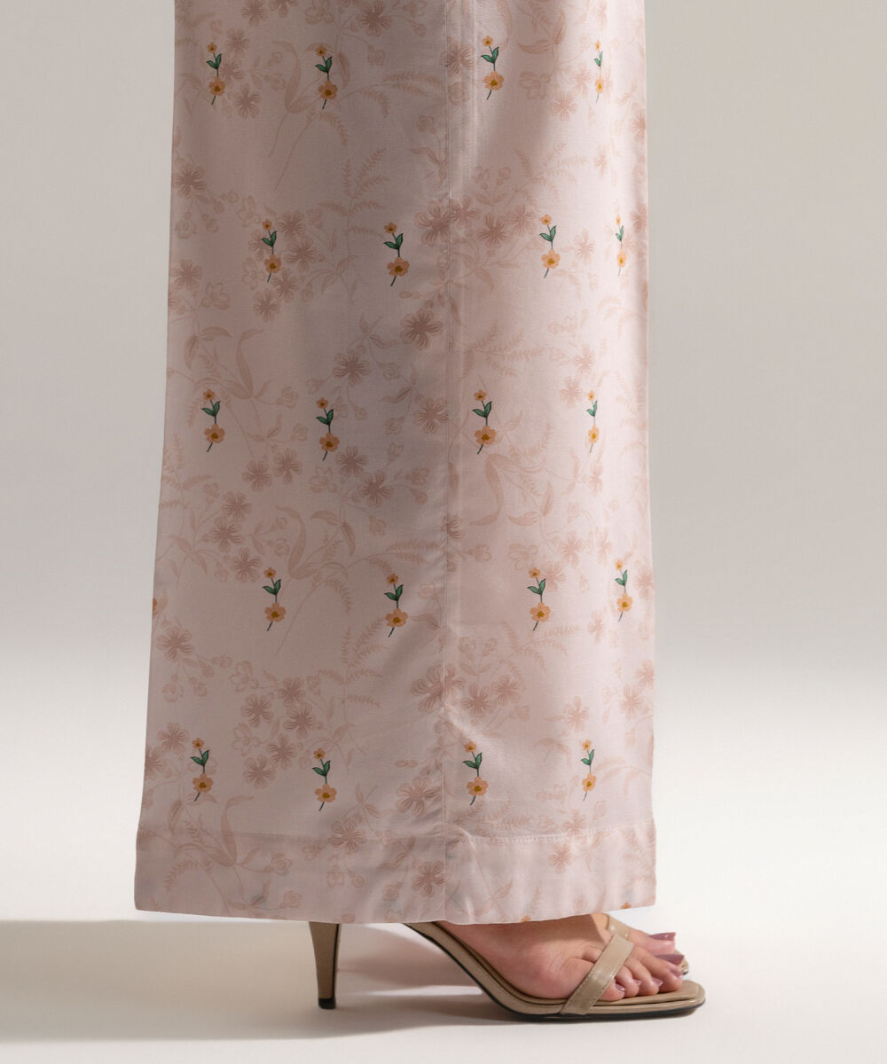 Women's RTW Cotton Viscose Printed Pink Culottes