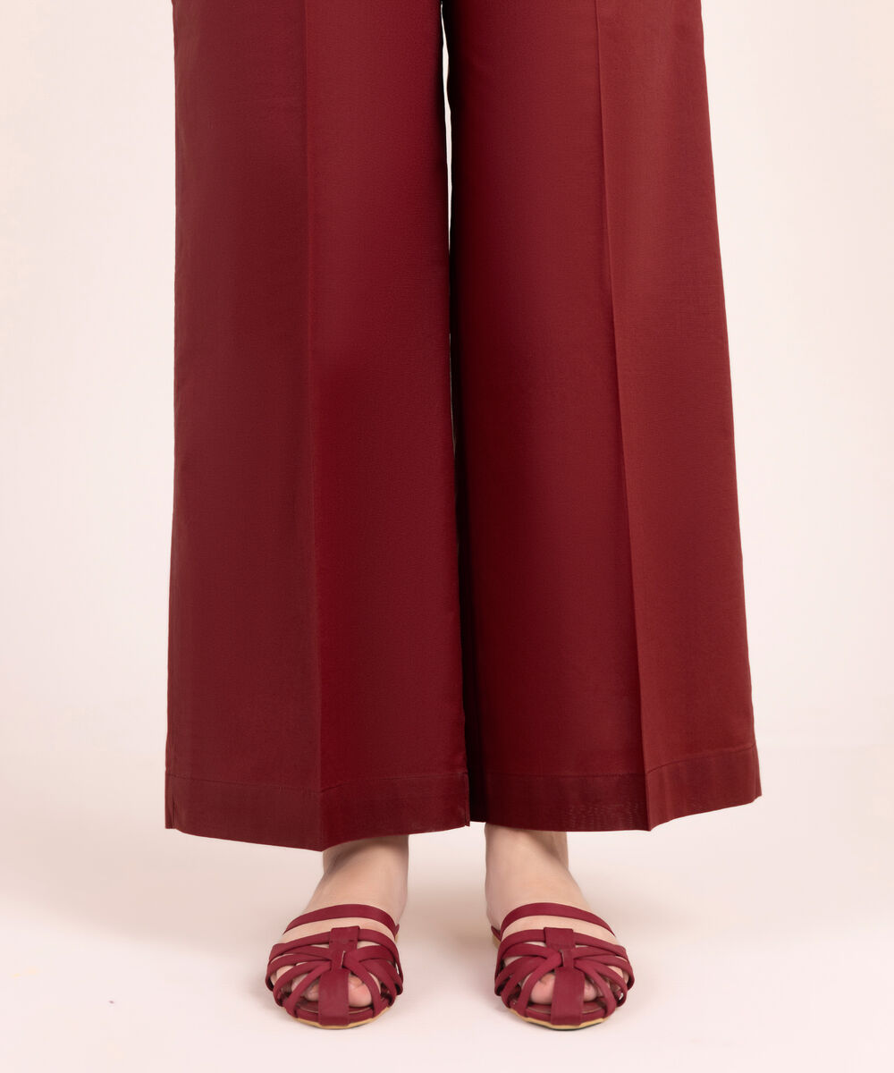 Women's RTW Bedford Solid Maroon Culottes