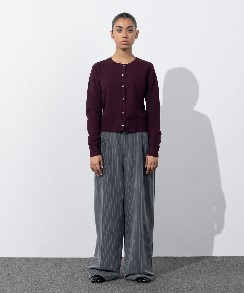 Women's Western Wear Merlot Regular-Fit Knit Cardigan