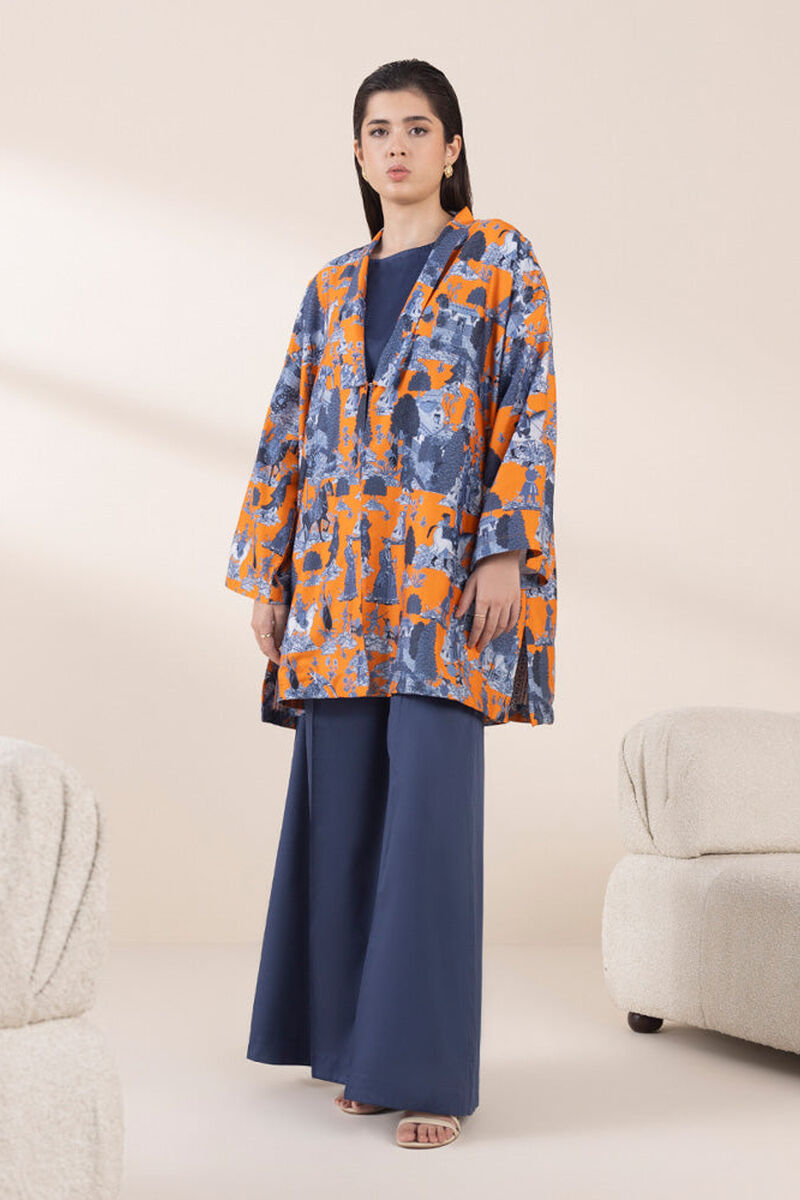 2 Piece - Printed Cotton Satin Suit