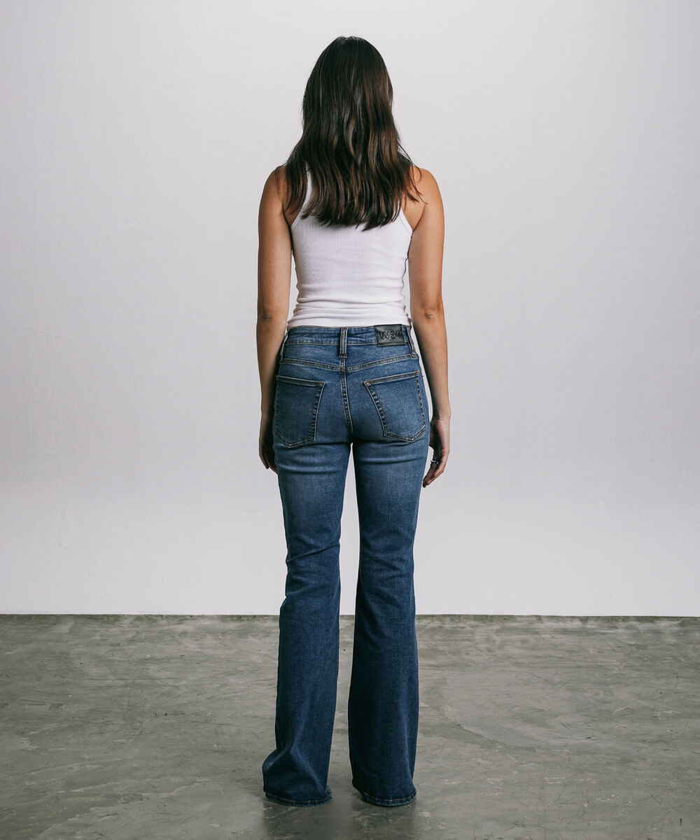 Women's Western Wear Blue High Rise Bootcut Jeans