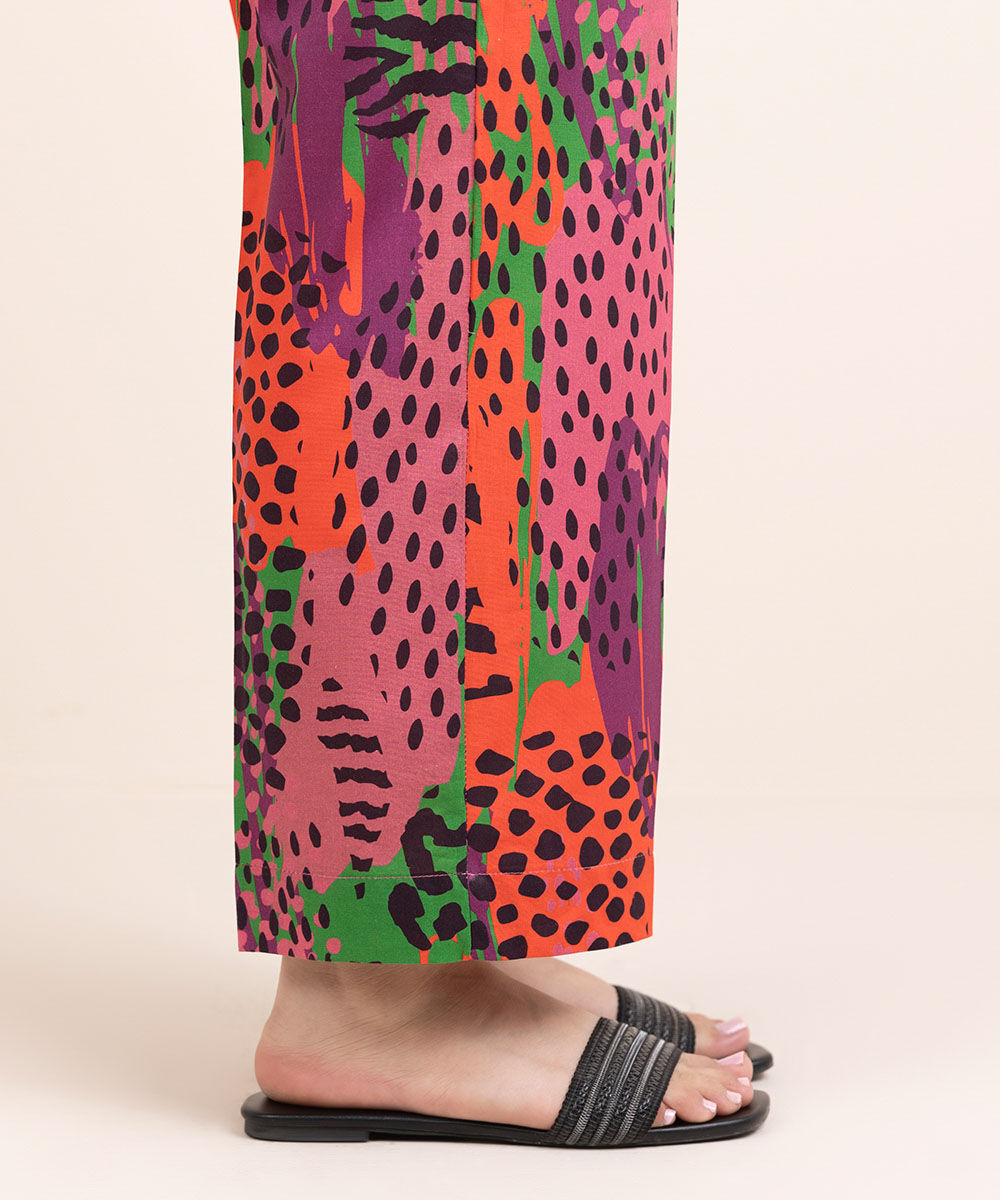 Woman - Multi Printed Cambric Straight Pants