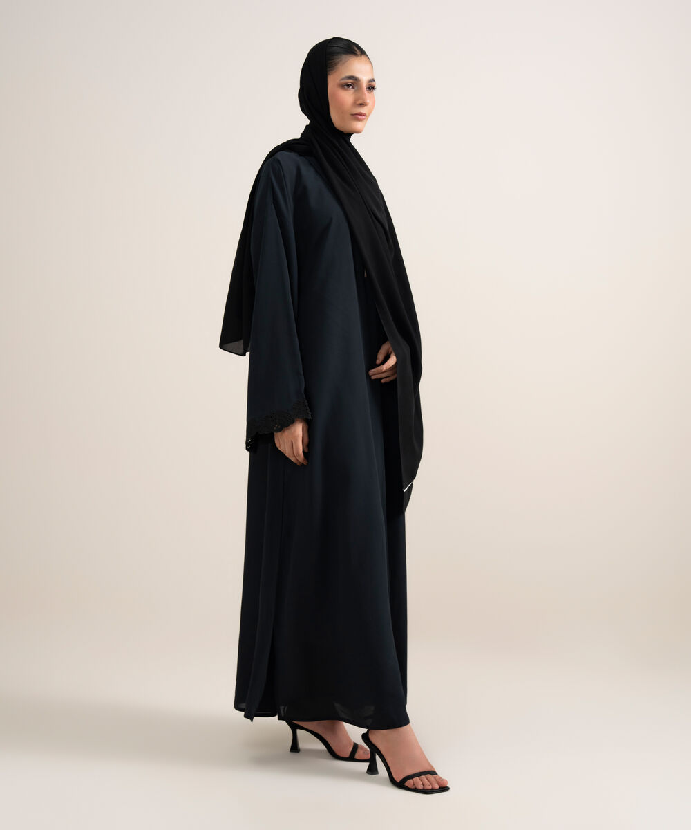 Women's Black Regular Abaya Set