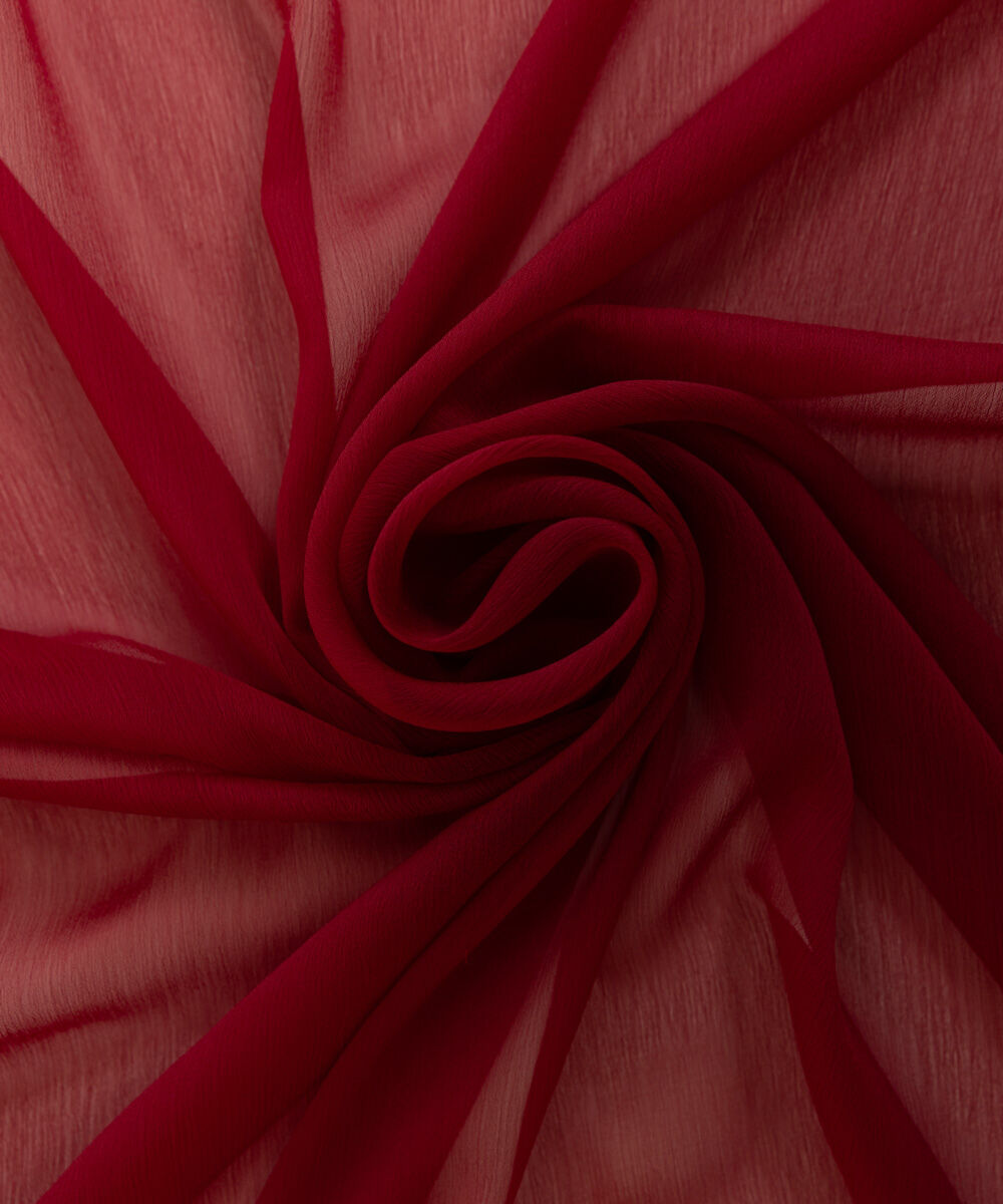 Blended Chiffon Red Solid Dupatta