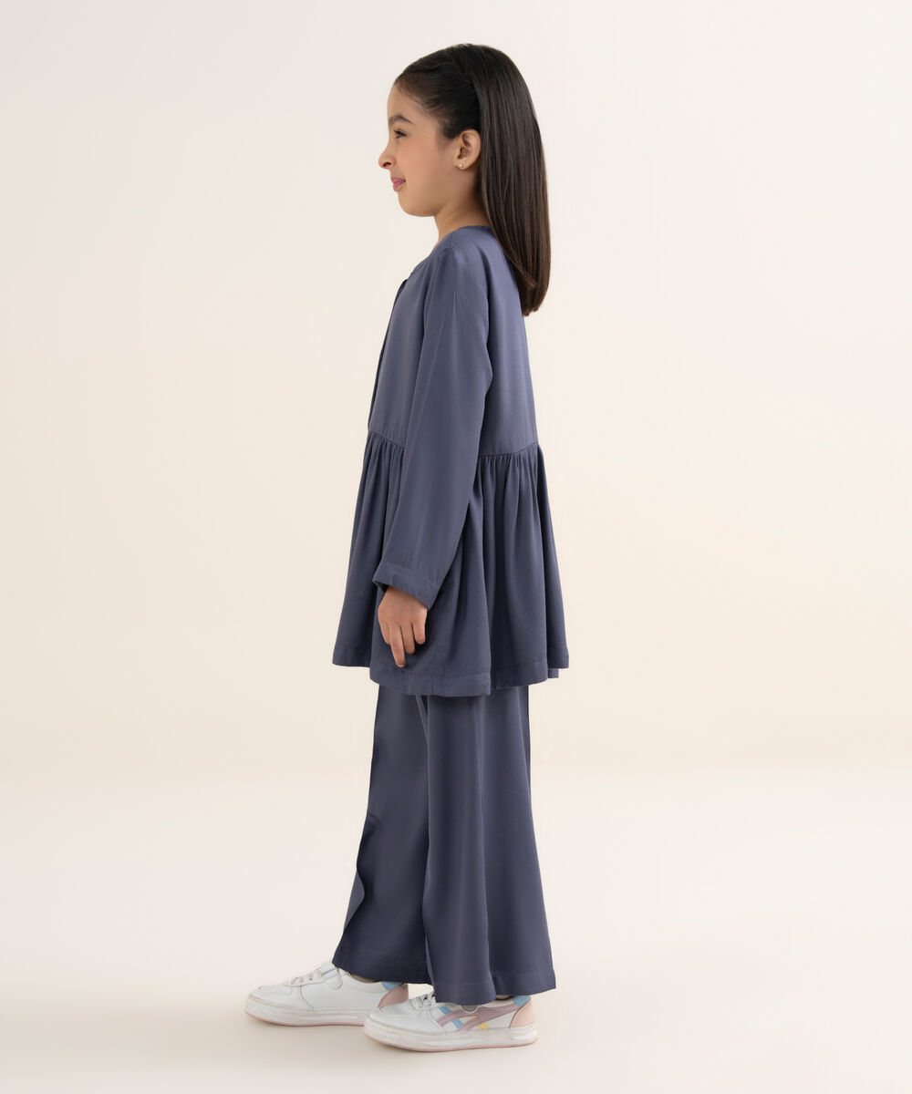 Girl's Bedford Solid Dark Grey 2 Piece Set