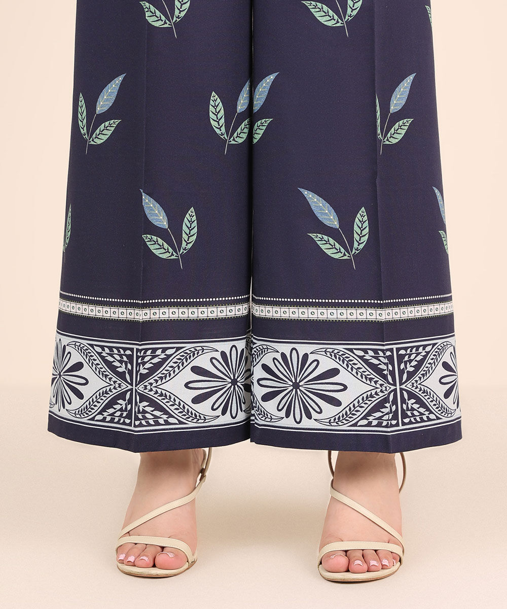Women's RTW Cambric Blue Printed Culottes