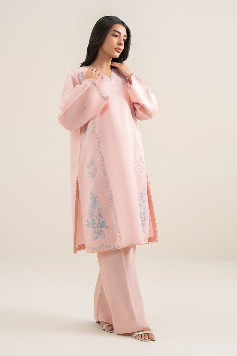 2 Piece - Embroidered Cotton Net Suit
