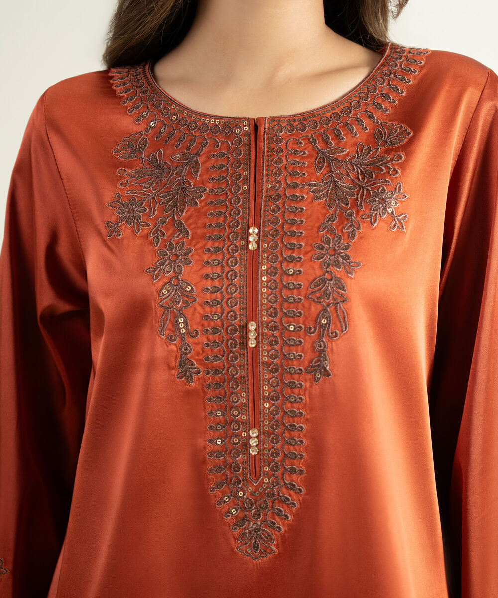 Women's Unstitched Blended Satin 3 Piece Suit