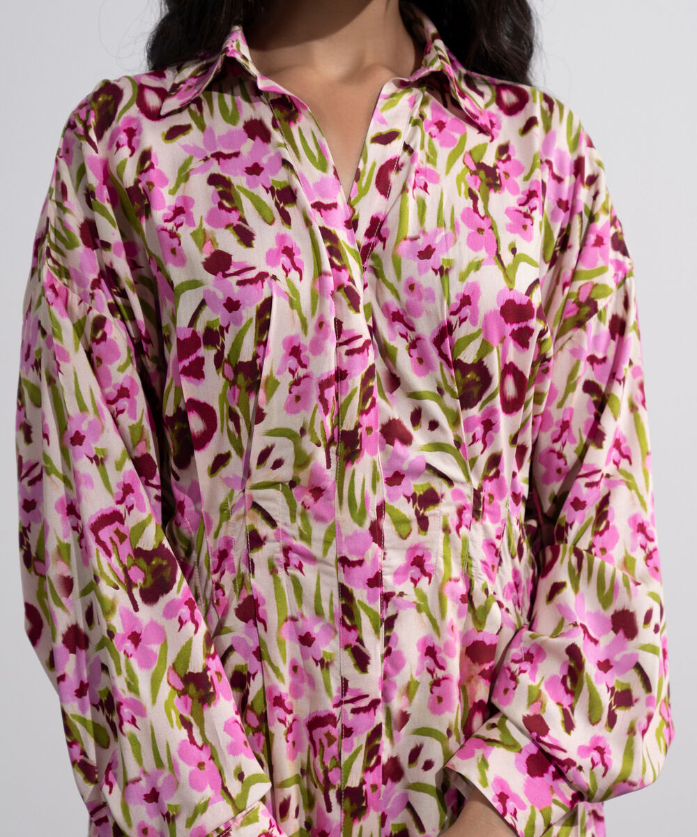 Women's Multi Printed Pleated Dress