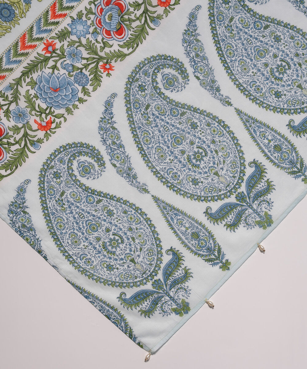Lawn Printed Light Blue Dupatta