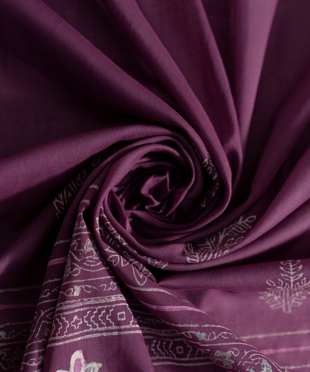 Women's RTW Fine Voil Printed Purple Dupatta