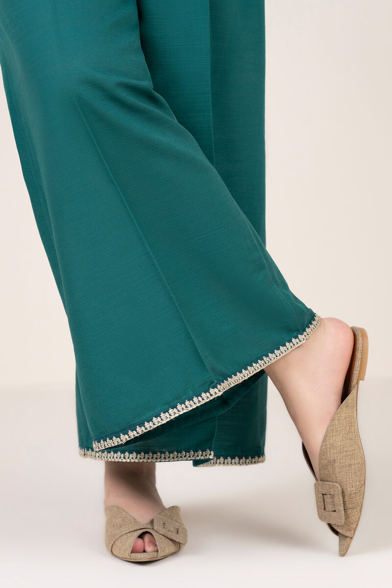 Embroidered Cotton Flared Pants
