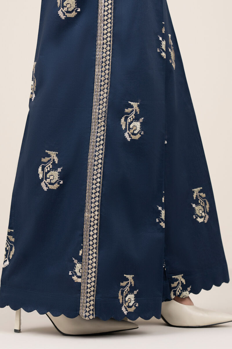 Embroidered Cotton Flared Pants