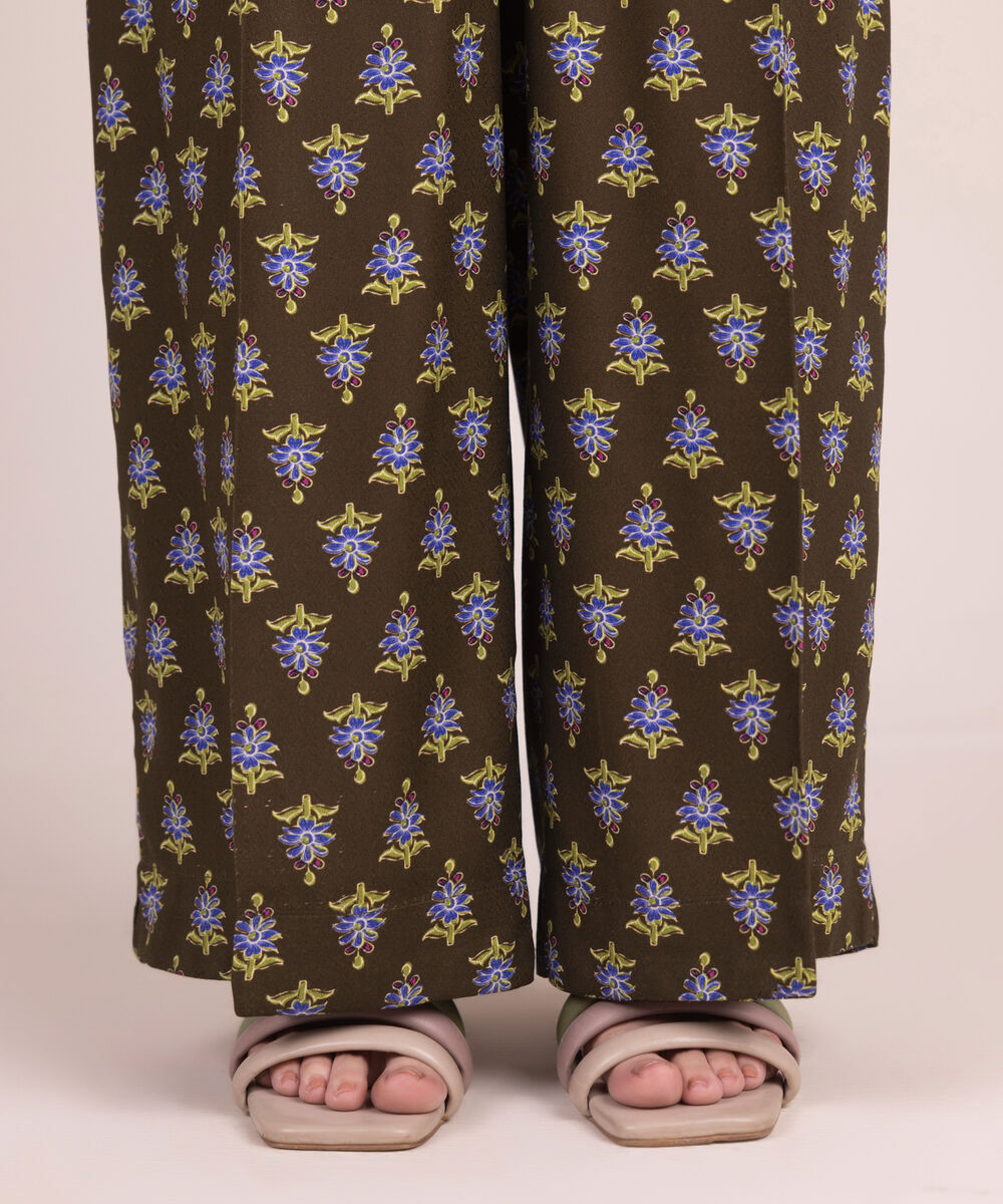 Women's RTW Arabic Dobby Printed Brown Culottes