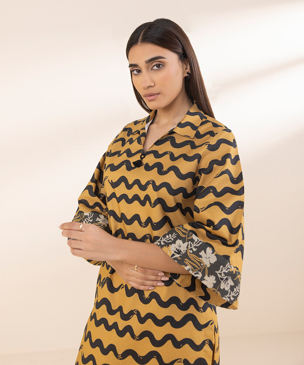Women's Unstitched Cotton Printed Multi Shirt