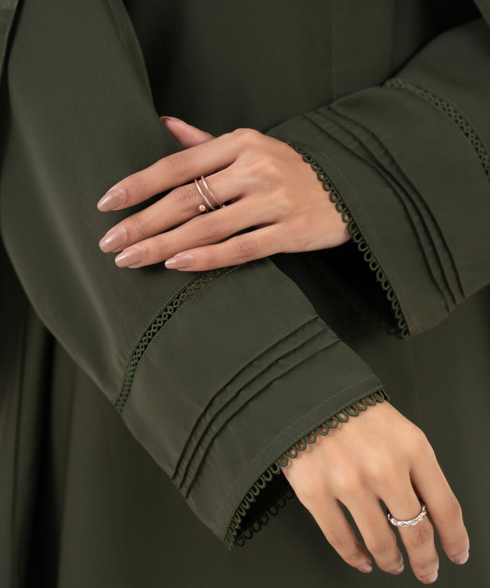 Women's Green Polyester Abaya