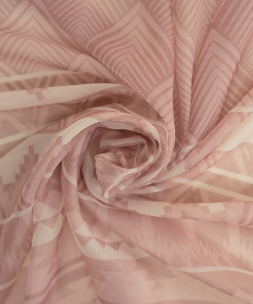 Women's Blended Tissue Pink Printed Dupatta