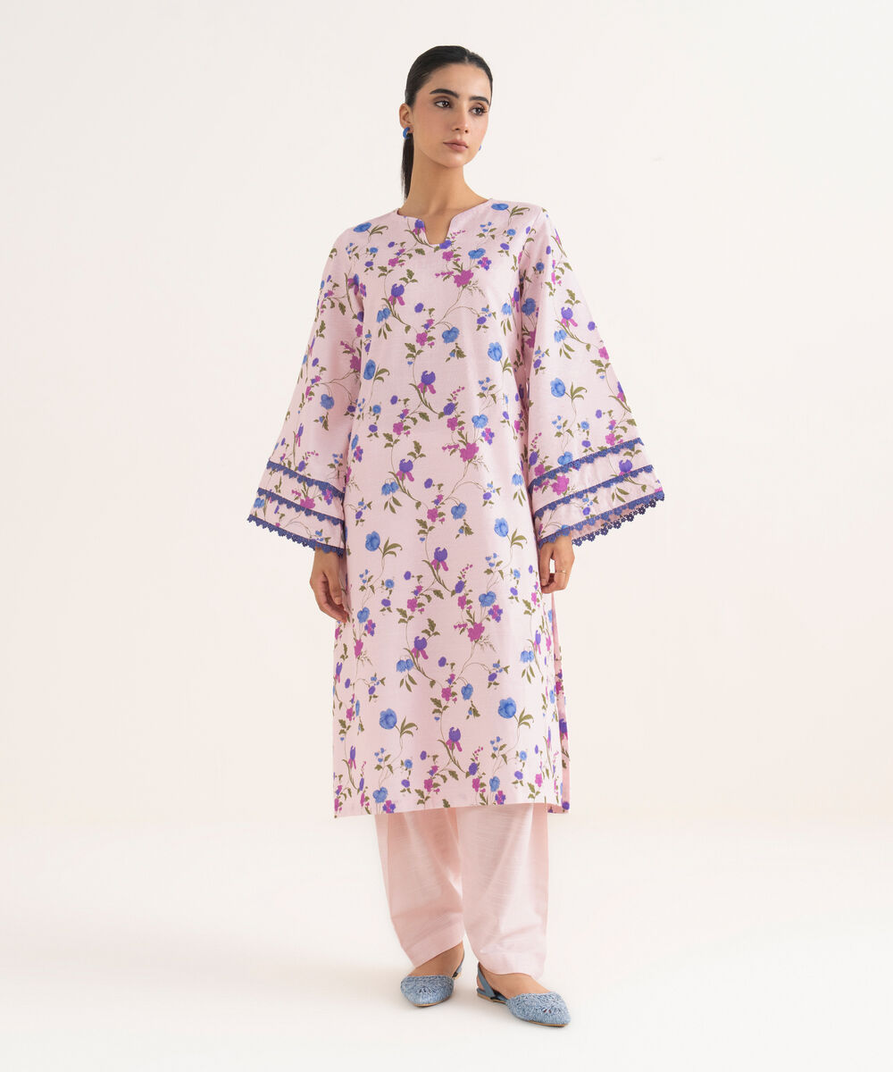 Women's Unstitched Light Khaddar Printed Multi Two Piece Suit