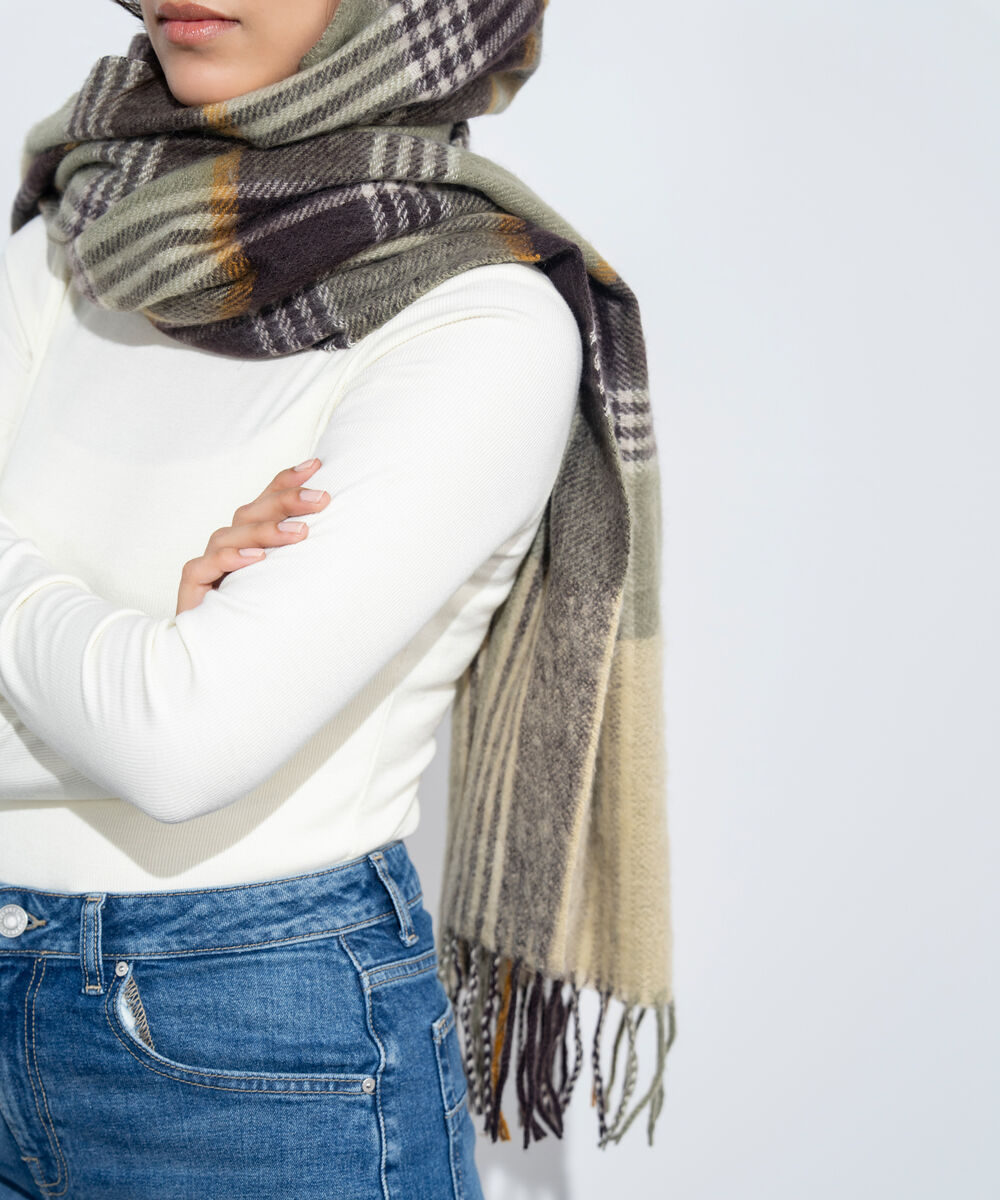Women's Western Wear Multi Plaid Woollen Scarf