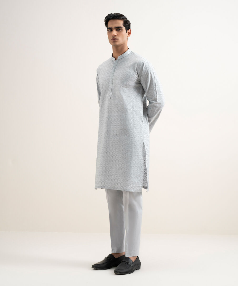 Men's Stitched Light Grey Kurta Trouser