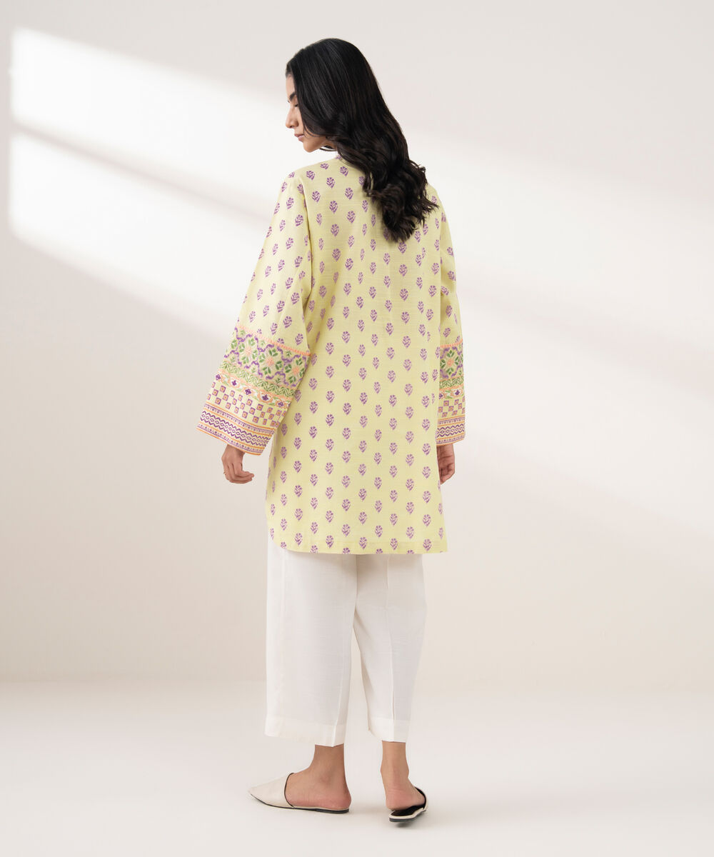 Women's RTW Light Khaddar Embroidered Pale Yellow 2 Piece Suit