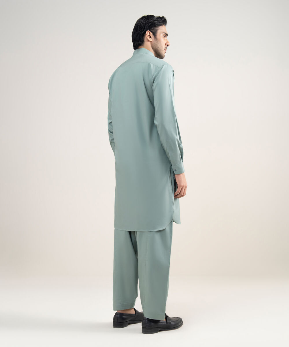 Men's Stitched Premium Cotton Light Sage Suit