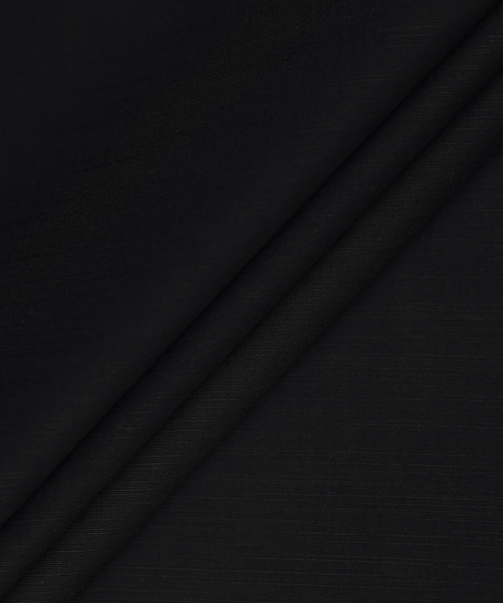 Men's Unstitched Black Embroidered Premium Wash & Wear Full Suit Fabric