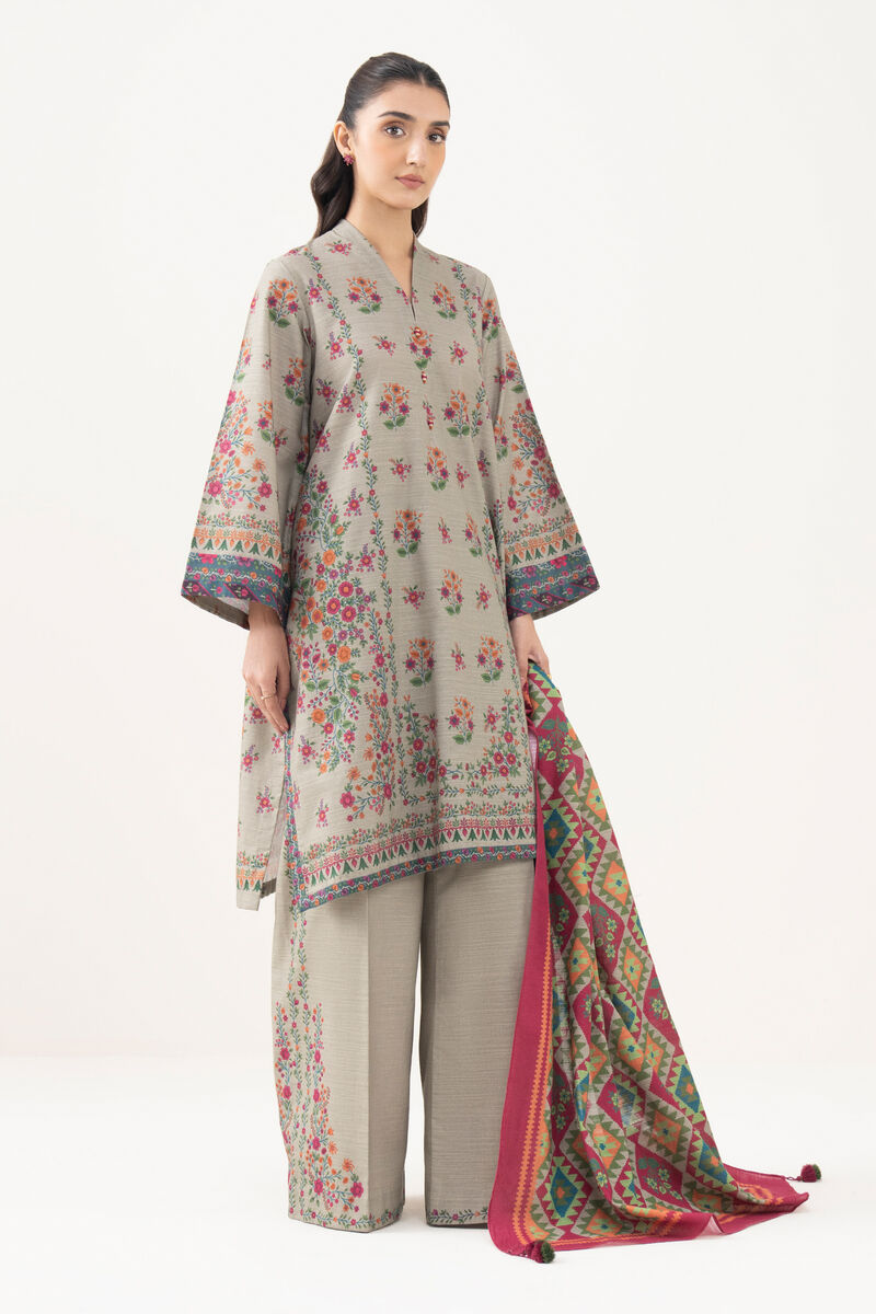 3 Piece - Printed Khaddar Suit