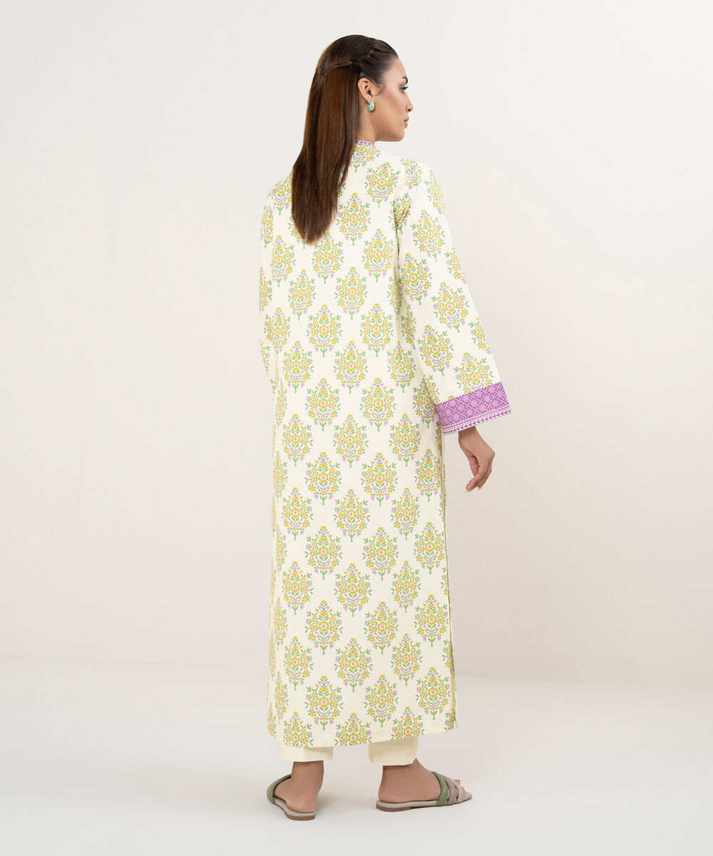 Women's Unstitched Cotton Printed Multi Shirt