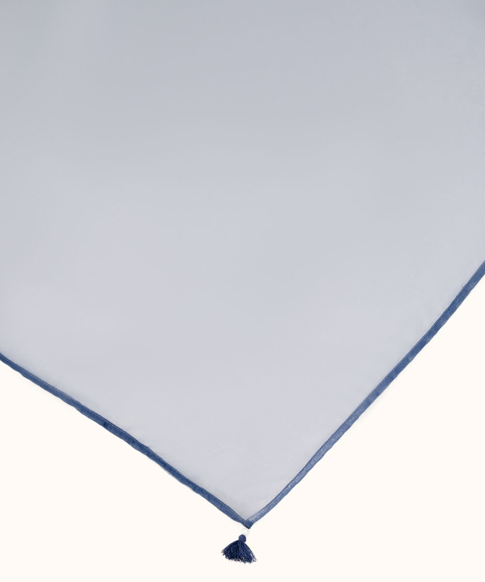 Blended Organza Solid Blue Dupatta